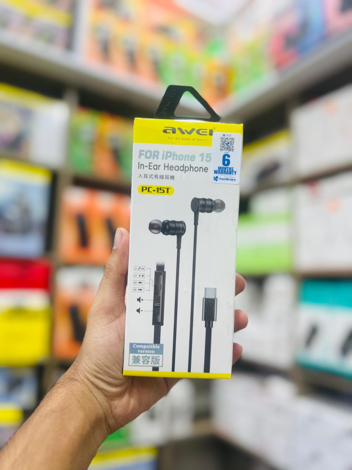 Awei PC-15T Wired earphone For iPhone 15 and Samsung And Pixel