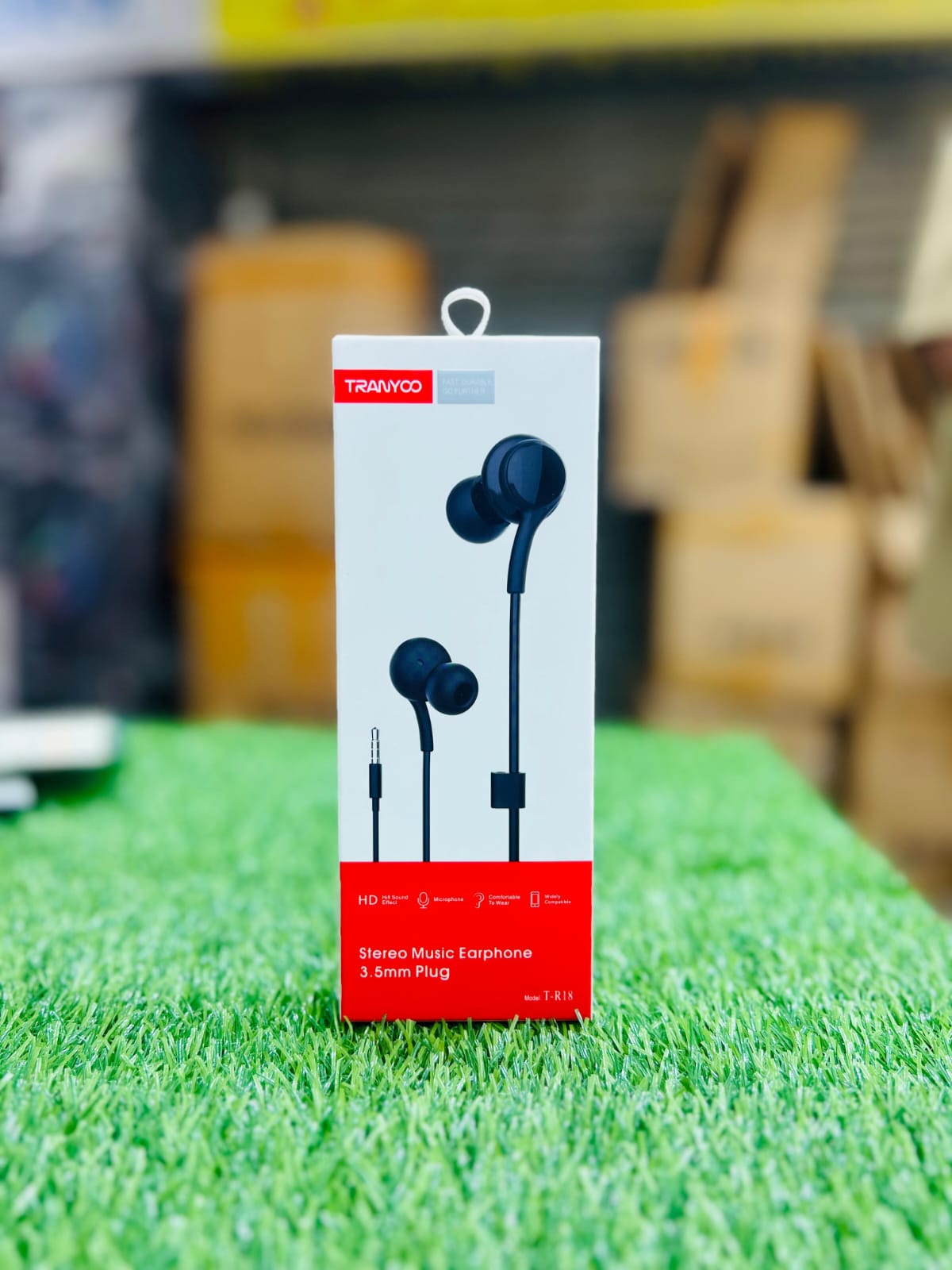 Tranyoo | T‑R18 Wired In‑Ear Earphones | 3.5 mm Jack, Built‑in Mic, Stereo Sound, Comfortable Fit | Hands‑Free Calling