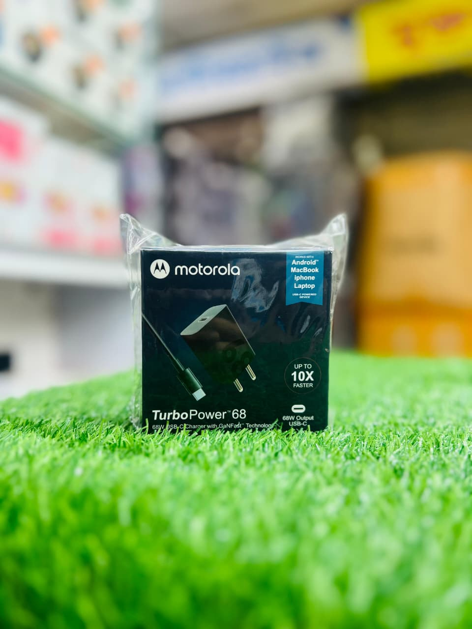 Motorola 68W USB-C Charger with GanFast Technology Motorola Universal Charger PD Motorola Turbo-Power 68W USB-C Wall Charger