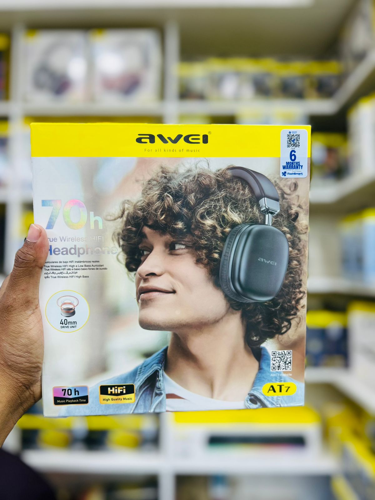 Awei AT7 Bluetooth wireless headphone stereo surround speaker with microphone headset